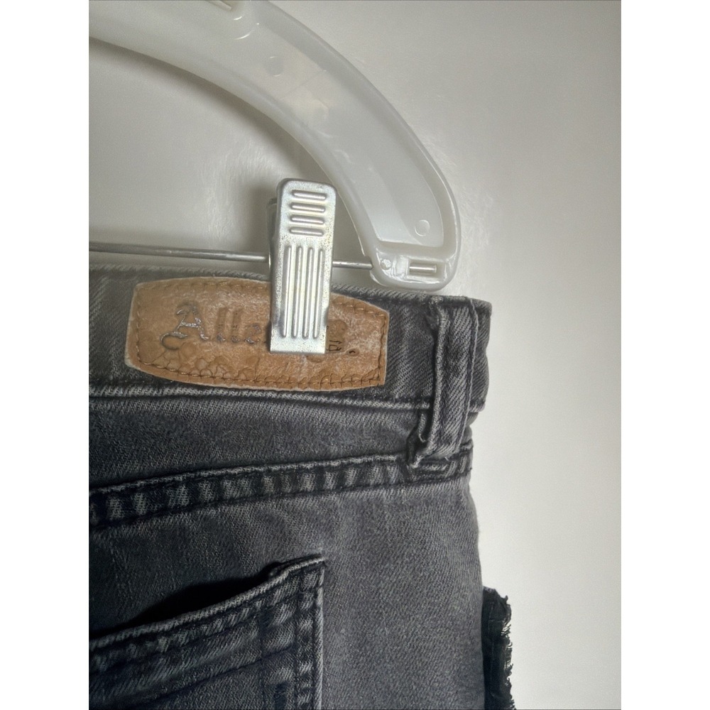 Allen B. Women Y2K Jeans Mid Rise With Fringes Embellished Starburst Snaps Sz16 - Picture 9 of 11